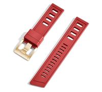 GANYUU Cinturini per orologi in gomma fluorurata FKM 20mm 22mm Cinturini impermeabili a sgancio rapido per ogni marca di orologi subacquei(Red gold,22mm)