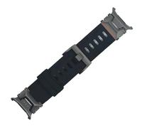GANYUU Cinturino ad anello in silicone morbido per Samsung Galaxy Watch Ultra 47mm Cinturini sportivi per Galaxy Ultra No Gaps Bracciale con estremità curva(Black black)