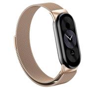 GANYUU Cinturino ad anello milanese per Xiaomi Mi Band 8 Bracciale cinturino in acciaio inossidabile per Xiaomi Band 9 Accessori per cinturini con cinturino in metallo miband 8(Rose gold,For Miband 9)