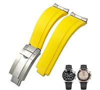 GANYUU Cinturino corto in silicone da 20 mm e 21 mm, con fibbia corta, adatto per Rolex Daytona Submariner Rolex Daytona Submariner Rolex Yacht Master, 21mm, Agata
