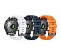 GANYUU Cinturino da 22 mm per Fenix 7/Fenix 6/Fenix 5 Quickfit, cinturino in silicone Fenix 5 Plus, bracciale sportivo per smartwatch Fenix 6 Pro, White+Slate+Orange, Taglia unica