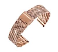 GANYUU Cinturino in acciaio inossidabile 18mm 20mm 22mm 24mm 1.0 cinturino in rete metallica spessa lunghezza regolabile accessori per orologi cinturini(Rose Gold,20mm)