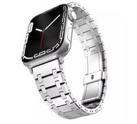 GANYUU Cinturino in acciaio inossidabile per Apple Watch Ultra band 49mm 38/40/41mm 42/44/45mm S10 42MM 46MM Bracciale per s 10 9 8 7 Se 6 5 4 Se Cinturini per orologi(Silver,42/44mm)