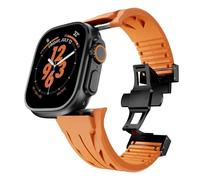 GANYUU Cinturino in gomma fluorurata per Apple Watch Ultra 2 49mm S10 46MM 45mm 44MM 42mm Cinturino per Iwatch Serie 6 5 4 Se 9 8 7 Cinturini per orologi in gomma fluorurata ultra tagliati su misura(B