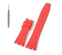 GANYUU Cinturino in gomma per orologio da 27 mm per AP 15703 26470SO Royal Oak Offshore, cinturino sportivo da uomo(Red No buckle,27mm)