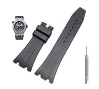 GANYUU Cinturino in gomma per orologio da 27 mm per AP 15703 26470SO Royal Oak Offshore, cinturino sportivo da uomo(Black No buckle,27mm)