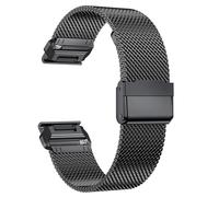 GANYUU Cinturino in metallo milanese QuickFit da 22mm 26mm per cinturini Garmin EPIX GEN2 Fenix7 7X Solar / 6X 6XPro 5XPlus Forerunner 955 Enduro 2(Black,QuickFit 22mm)