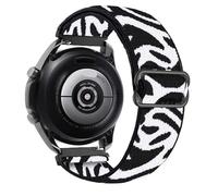 GANYUU Cinturino in nylon da 20 mm 22 mm per Gamrmin Vivoactive3 4 5 Venu2 HR Plus Sq Bracciale elastico regolabile per cinturini Forerunner265/255/245/645/754/735/945/955 Approach S12(Zebra white,20m