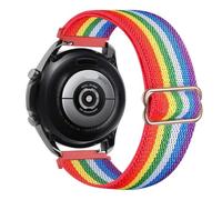 GANYUU Cinturino in nylon da 20 mm 22 mm per Gamrmin Vivoactive3 4 5 Venu2 HR Plus Sq Bracciale elastico regolabile per cinturini Forerunner265/255/245/645/754/735/945/955 Approach S12(Rainbow,20mm)