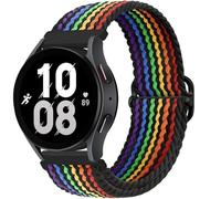 GANYUU Cinturino in nylon per Samsung Galaxy Watch 7 6 5 4 40mm 44mm 6Classic 43/47mm 20mm 22mm Cinturino intrecciato Solo Loop per Huawei Watch 3 4Pro Cinturini(Seven black,22mm)