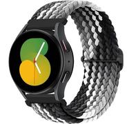 GANYUU Cinturino in nylon per Samsung Galaxy Watch 7 6 5 4 40mm 44mm 6Classic 43/47mm 20mm 22mm Cinturino intrecciato Solo Loop per Huawei Watch 3 4Pro Cinturini(White black,20mm)