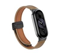 GANYUU Cinturino in pelle per xiaomi mi banda 9 cinghia di ricambio a nastro magnetico braccialetto da polso per xiaomi miband da 8 mi a banda(Coffee,For Miband 8)