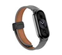 GANYUU Cinturino in pelle per xiaomi mi banda 9 cinghia di ricambio a nastro magnetico braccialetto da polso per xiaomi miband da 8 mi a banda(Dark gray,For Miband 8)