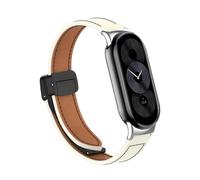 GANYUU Cinturino in pelle per xiaomi mi banda 9 cinghia di ricambio a nastro magnetico braccialetto da polso per xiaomi miband da 8 mi a banda(Beige,For Miband 9)