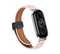GANYUU Cinturino in pelle per xiaomi mi banda 9 cinghia di ricambio a nastro magnetico braccialetto da polso per xiaomi miband da 8 mi a banda(Pink,For Miband 8)