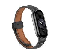 GANYUU Cinturino in pelle per xiaomi mi banda 9 cinghia di ricambio a nastro magnetico braccialetto da polso per xiaomi miband da 8 mi a banda(Black,For Miband 8)