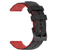 GANYUU Cinturino in silicone 20mm 22mm per Samsung Galaxy Watch 7/6/5/4 44/40mm 6 4Classic Gear S3 braccialetto universale a fascia per cinturini Huawei GT3 4Pro(Black Red,22mm)