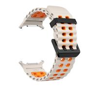 GANYUU Cinturino in silicone marino per orologio ultra 47mm braccialetto No Gaps cinturino sportivo bicolore per cinturini per cinturino Galaxy 7 ultra(Star Orange-B)