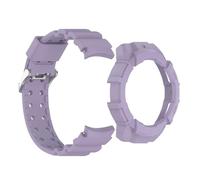 GANYUU Cinturino in silicone per Samsung Galaxy Watch 7 fit Watch7 40mm 44mm Custodia protettiva per armatura Custodia per cinturino 2 in 1(Purple,Watch7 44mm)