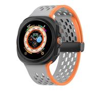 GANYUU Cinturino in silicone per Samsung Galaxy Watch Ultra 47mm Magnetico No Gaps Cinturino sportivo Correa Bracciale per cinturini Samsung Galaxy Ultra 47(Grey Orange)