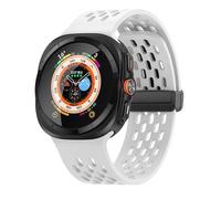 GANYUU Cinturino in silicone per Samsung Galaxy Watch Ultra 47mm Magnetico No Gaps Cinturino sportivo Correa Bracciale per cinturini Samsung Galaxy Ultra 47(White)