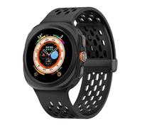 GANYUU Cinturino in silicone per Samsung Galaxy Watch Ultra 47mm Magnetico No Gaps Cinturino sportivo Correa Bracciale per cinturini Samsung Galaxy Ultra 47(Black)