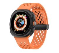 GANYUU Cinturino in silicone per Samsung Galaxy Watch Ultra 47mm Magnetico No Gaps Cinturino sportivo Correa Bracciale per cinturini Samsung Galaxy Ultra 47(Orange)