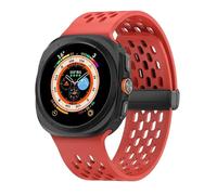 GANYUU Cinturino in silicone per Samsung Galaxy Watch Ultra 47mm Magnetico No Gaps Cinturino sportivo Correa Bracciale per cinturini Samsung Galaxy Ultra 47(Red)