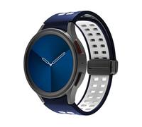 GANYUU Cinturino in silicone per samsung orologio 4/5/6 40 44mm 5 pro 45mm fascia magnetica fibbia gallaxy orologio 4/6classic 42 43mm 46 47mm(Black white,Watch 4 5 40mm 44mm)