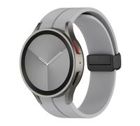 GANYUU Cinturino in silicone per samsung orologio 4/5/6 40 44mm 5 pro 45mm fascia magnetica fibbia gallaxy orologio 4/6classic 42 43mm 46 47mm(Gray,Watch 6Classic 43 47)
