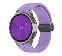 GANYUU Cinturino in silicone per samsung orologio 4/5/6 40 44mm 5 pro 45mm fascia magnetica fibbia gallaxy orologio 4/6classic 42 43mm 46 47mm(Light purple,Watch 6 40mm 44mm)