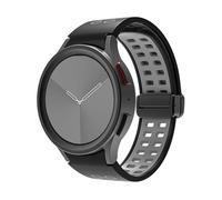 GANYUU Cinturino in silicone per samsung orologio 4/5/6 40 44mm 5 pro 45mm fascia magnetica fibbia gallaxy orologio 4/6classic 42 43mm 46 47mm(Black gray,Watch 6Classic 43 47)