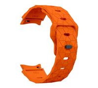 GANYUU Cinturino in silicone senza spazi vuoti per Samsung Galaxy Watch 7 6 4 5 44mm 40mm/FE/5 pro 20mm braccialetto da calcio Watch6 Classic 43mm 47mm cinturino(Orange,Watch5 44mm)