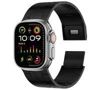 GANYUU Cinturino in titanio per cinturino Apple Watch Ultra / Ultra2 da 49 mm, maglie in titanio regolabili con chiusura magnetica in titanio, connettori in titanio e rivestimento DLC(Black)