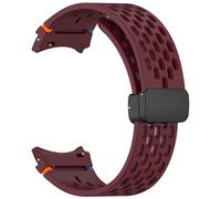 GANYUU Cinturino magnetico da 20mm per Samsung Galaxy Watch 4 5 Pro 6 7 7LTE 44mm 40mm Watch4/6 cinturino in silicone classico senza lacune braccialetto Correas(Wine Red,Watch 6 40 44)
