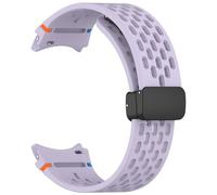 GANYUU Cinturino magnetico da 20mm per Samsung Galaxy Watch 4 5 Pro 6 7 7LTE 44mm 40mm Watch4/6 cinturino in silicone classico senza lacune braccialetto Correas(Purple,Watch 7 40 44)