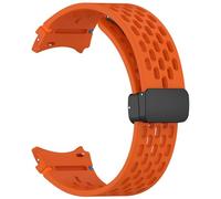 GANYUU Cinturino magnetico da 20mm per Samsung Galaxy Watch 4 5 Pro 6 7 7LTE 44mm 40mm Watch4/6 cinturino in silicone classico senza lacune braccialetto Correas(Orange,5Pro 45mm)