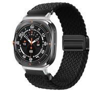 GANYUU Cinturino Per Galaxy Watch Ultra Strap 47mm Accessori Bracciale sportivo intrecciato in nylon magnetico Correa Galaxy Watch 7 Ultra Band(Black)