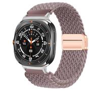GANYUU Cinturino Per Galaxy Watch Ultra Strap 47mm Accessori Bracciale sportivo intrecciato in nylon magnetico Correa Galaxy Watch 7 Ultra Band(Somke Purple)