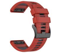 GANYUU Cinturino per orologio da 26 mm per Garmin Fenix 7X Pro/ 7X/ 6X/ 6X Pro/Fenix 5X/ 5X Plus/Fenix 3/Fenix 3 HR, cinturino in silicone morbido a montaggio rapido da 26 mm(Red Gray)