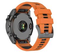 GANYUU Cinturino per orologio da 26 mm per Garmin Fenix 7X Pro/ 7X/ 6X/ 6X Pro/Fenix 5X/ 5X Plus/Fenix 3/Fenix 3 HR, cinturino in silicone morbido a montaggio rapido da 26 mm(Orange Bl