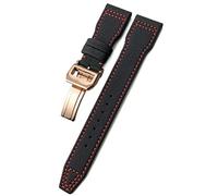 GANYUU Cinturino per orologio da polso in nylon intrecciato con fibbia, adatto per IWC Pilot Mark Portugieser Portofino Bracciale, 21mm, Agata