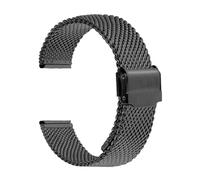 GANYUU Cinturino per orologio in maglia da 1,0 mm per cinturino da polso universale con cinturino in acciaio inossidabile milanese da 18/20/22/24 mm(Black,22mm)