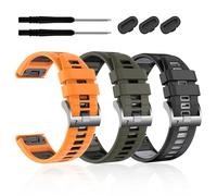 GANYUU Cinturino per orologio Quickfit da 26 mm per Fenix 7X 6X Pro 5X Plus, in morbido silicone, per Garmin Enduro 2/Descent MK2i /MK3i 51 mm/Tactix 7Pro/Epix Pro 51 mm, misura unica, Agata
