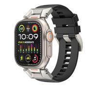 GANYUU Cinturino Per Watch Band 49mm 46mm 45mm 44mm 42mm Cinturini per orologi in gomma fluorurata 10th Cinturino impermeabile FKM(Black,49mm)