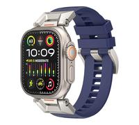 GANYUU Cinturino Per Watch Band 49mm 46mm 45mm 44mm 42mm Cinturini per orologi in gomma fluorurata 10th Cinturino impermeabile FKM(Navy blue,42/44/45mm)