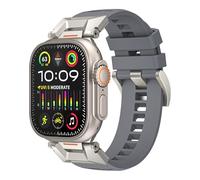 GANYUU Cinturino Per Watch Band 49mm 46mm 45mm 44mm 42mm Cinturini per orologi in gomma fluorurata 10th Cinturino impermeabile FKM(Grey,42/44/45mm)