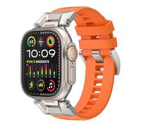 GANYUU Cinturino Per Watch Band 49mm 46mm 45mm 44mm 42mm Cinturini per orologi in gomma fluorurata 10th Cinturino impermeabile FKM(Orange,46mm)