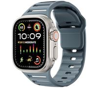 GANYUU Cinturino sportivo in silicone per cinturino Apple Watch Ultra 49mm 45mm 44mm 42mm Series10 46mm 42mm cinturino da polso Correa braccialetto Series 9 8 7 6 SE 5 4 cinturini per orologi(Ocean Bl
