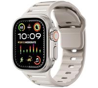 GANYUU Cinturino sportivo in silicone per cinturino Apple Watch Ultra 49mm 45mm 44mm 42mm Series10 46mm 42mm cinturino da polso Correa braccialetto Series 9 8 7 6 SE 5 4 cinturini per orologi(Starligh